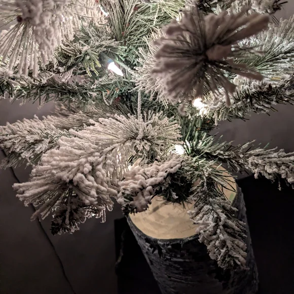 Holiday Time Pre-Lit Green Fir Tree with White Accents - Picture 6 of 7